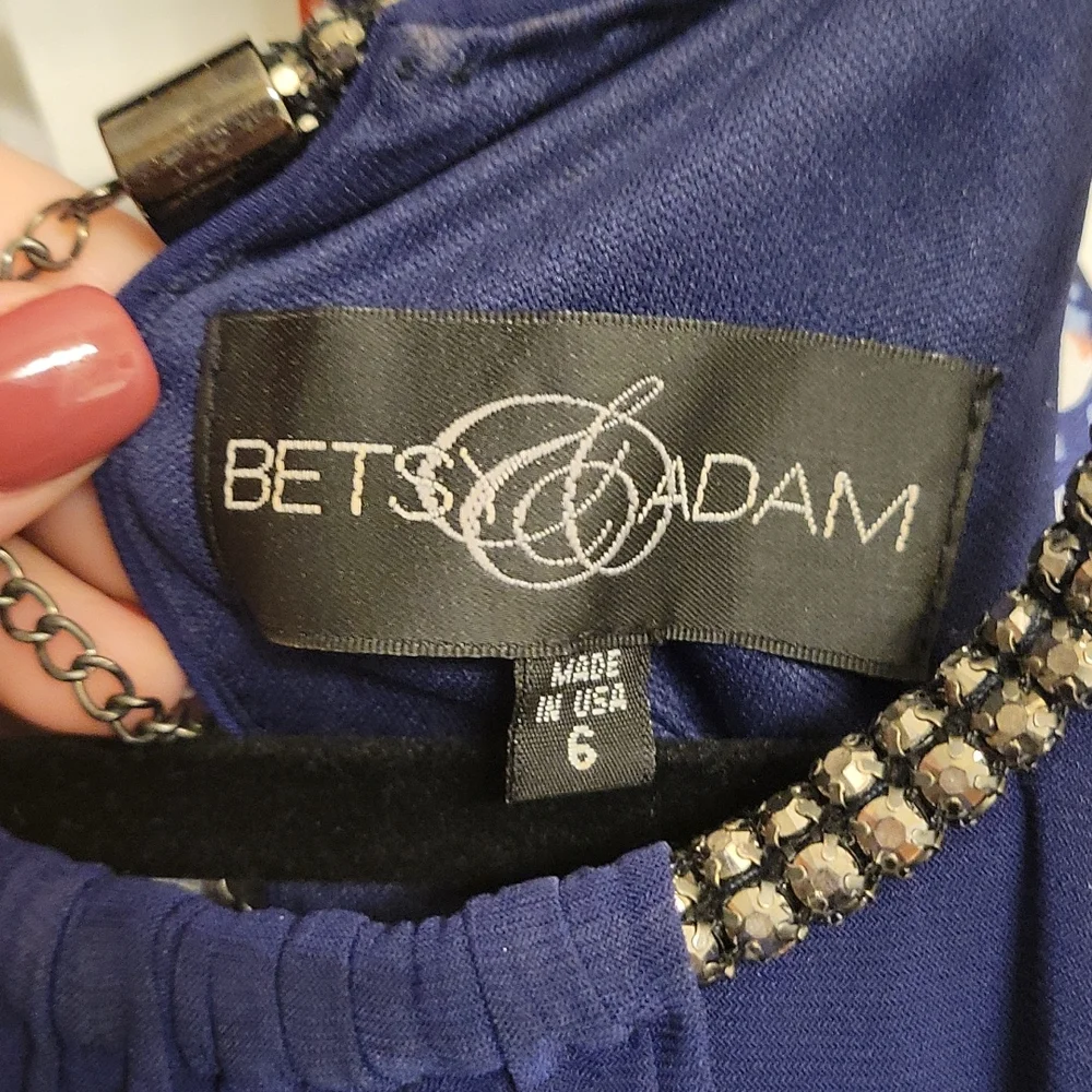 Betsy & Adam Navy Halter Dress - Picture 4 of 5